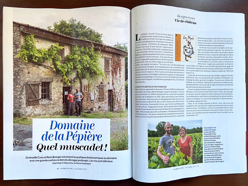 La revue du vin de France, Jean-Yves Bardin, photographe reportage, photographe presse, La Pépiere, Muscadet